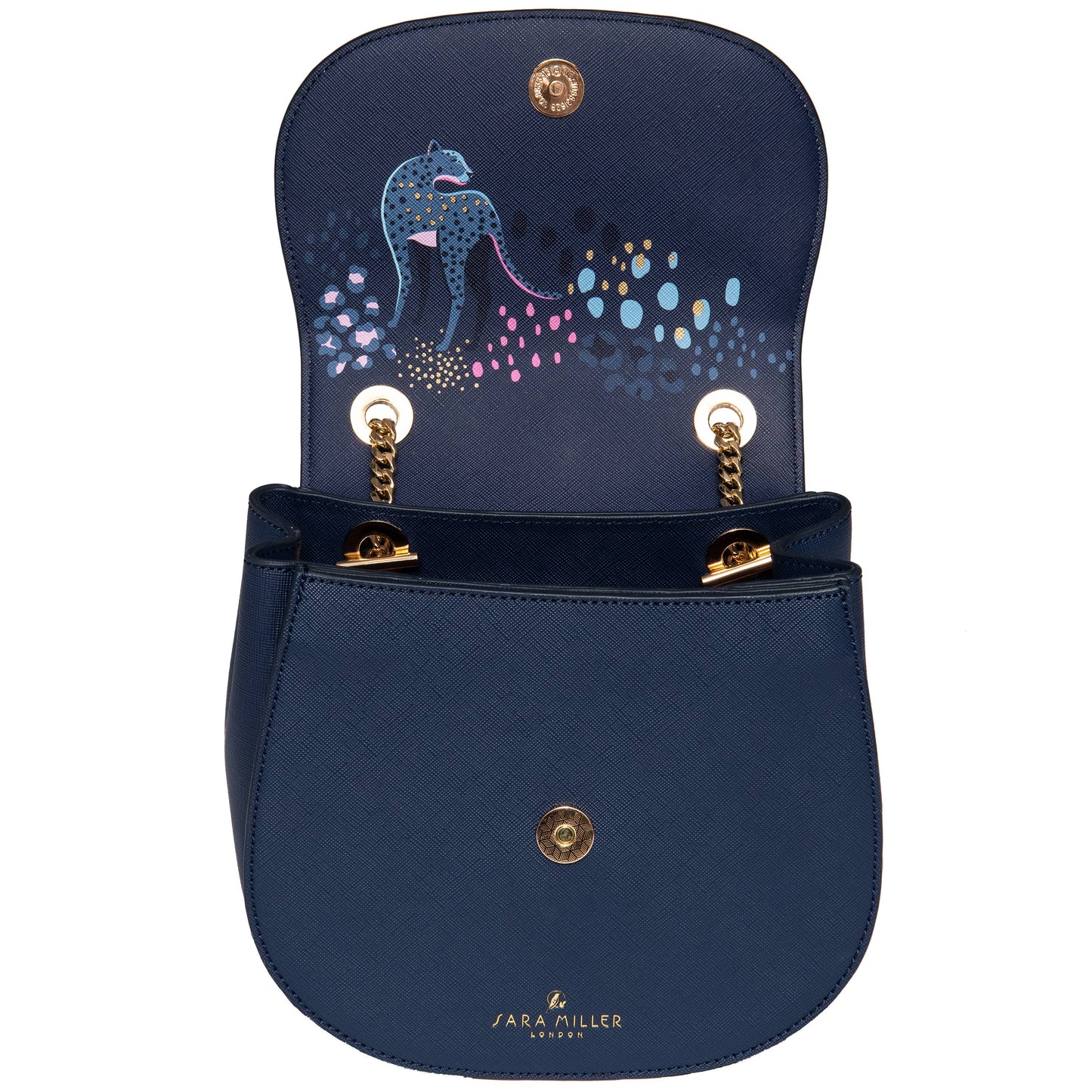 Sara Miller Half Moon Crossbody: Midnight Leopard