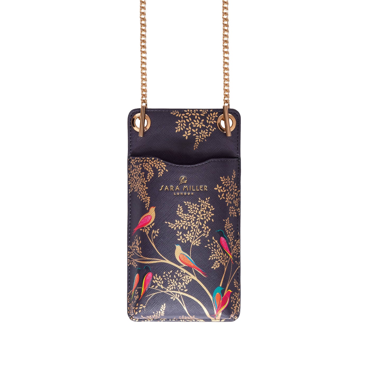 Sara Miller Phone Pouch: Smokey Blue Birds