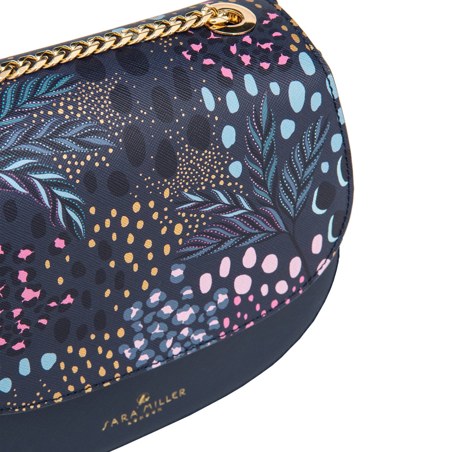 Sara Miller Half Moon Crossbody: Midnight Leopard