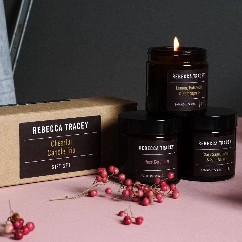 Rebecca Tracey Cheerful Candle Trio Gift Set