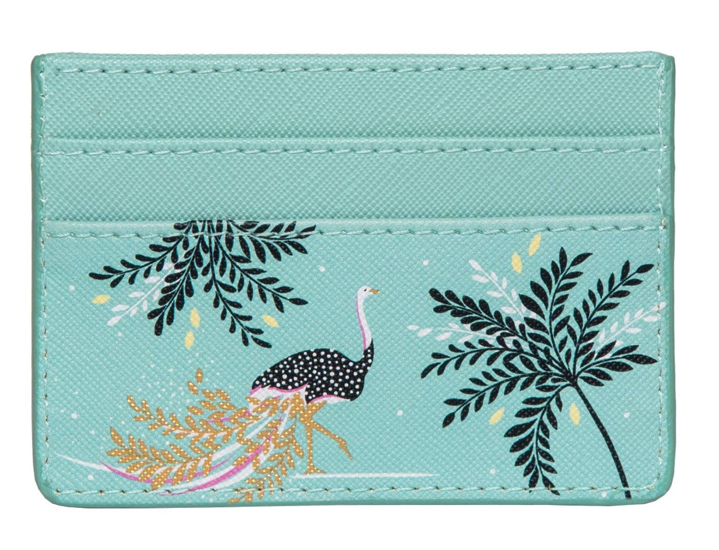 Sara Miller Credit Card Holder: Ostrich Mint