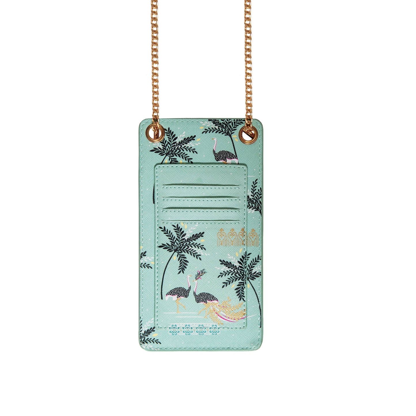 Sara Miller Phone Pouch: Ostrich Mint