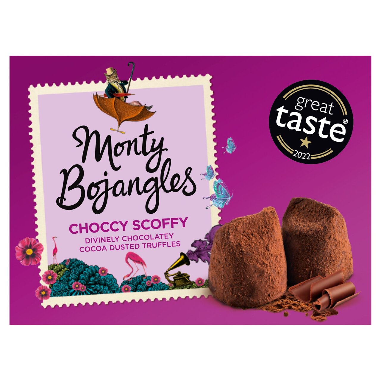 Monty Bojangles Choccy Scoffy Gift Box of chocolatey flavoured Cocoa Dusted Truffles (150g)
