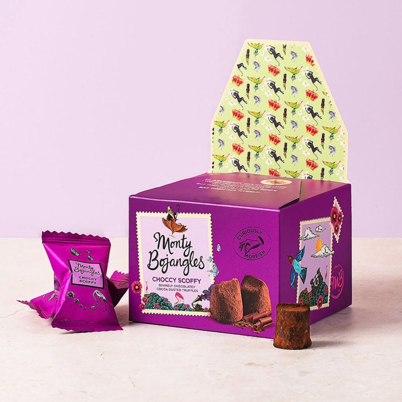 Monty Bojangles Choccy Scoffy Gift Box of chocolatey flavoured Cocoa Dusted Truffles (150g)