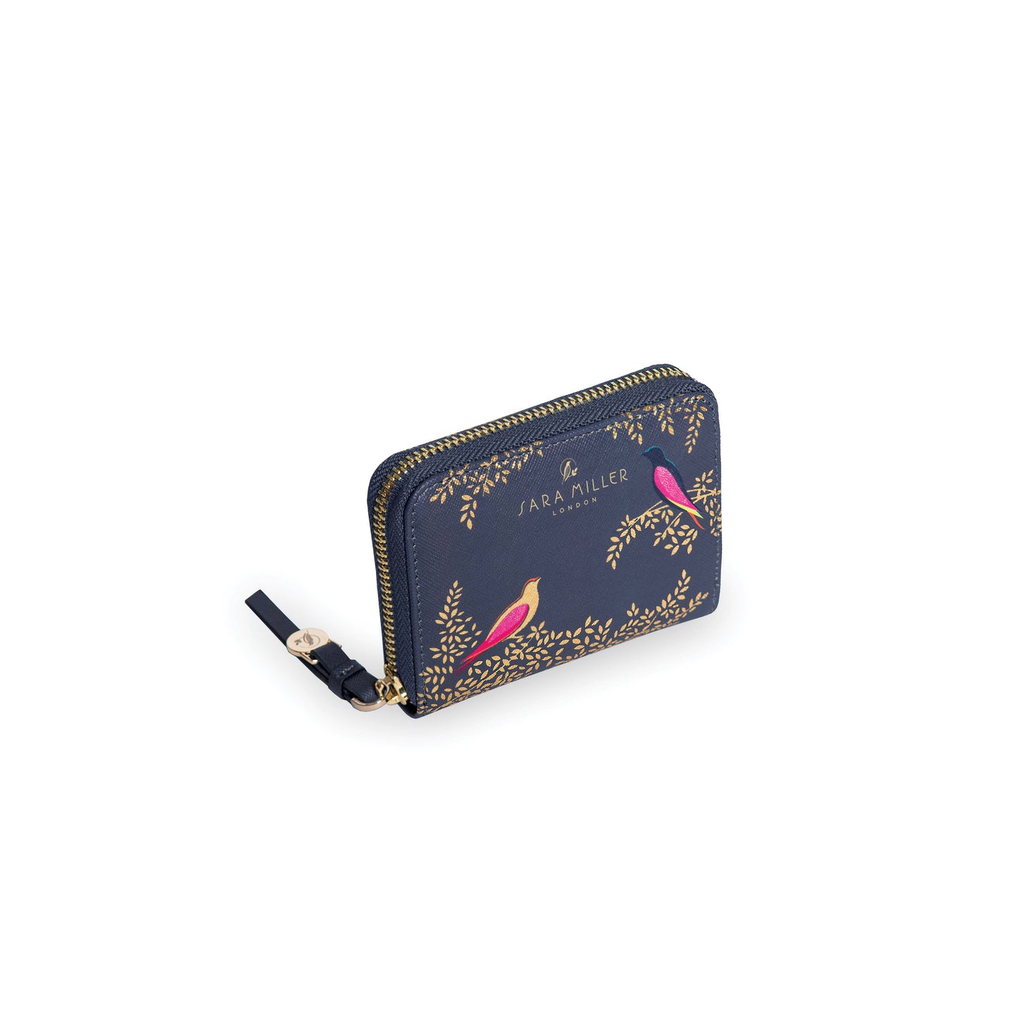Sara Miller Zip Purse (Large): Black Botanic