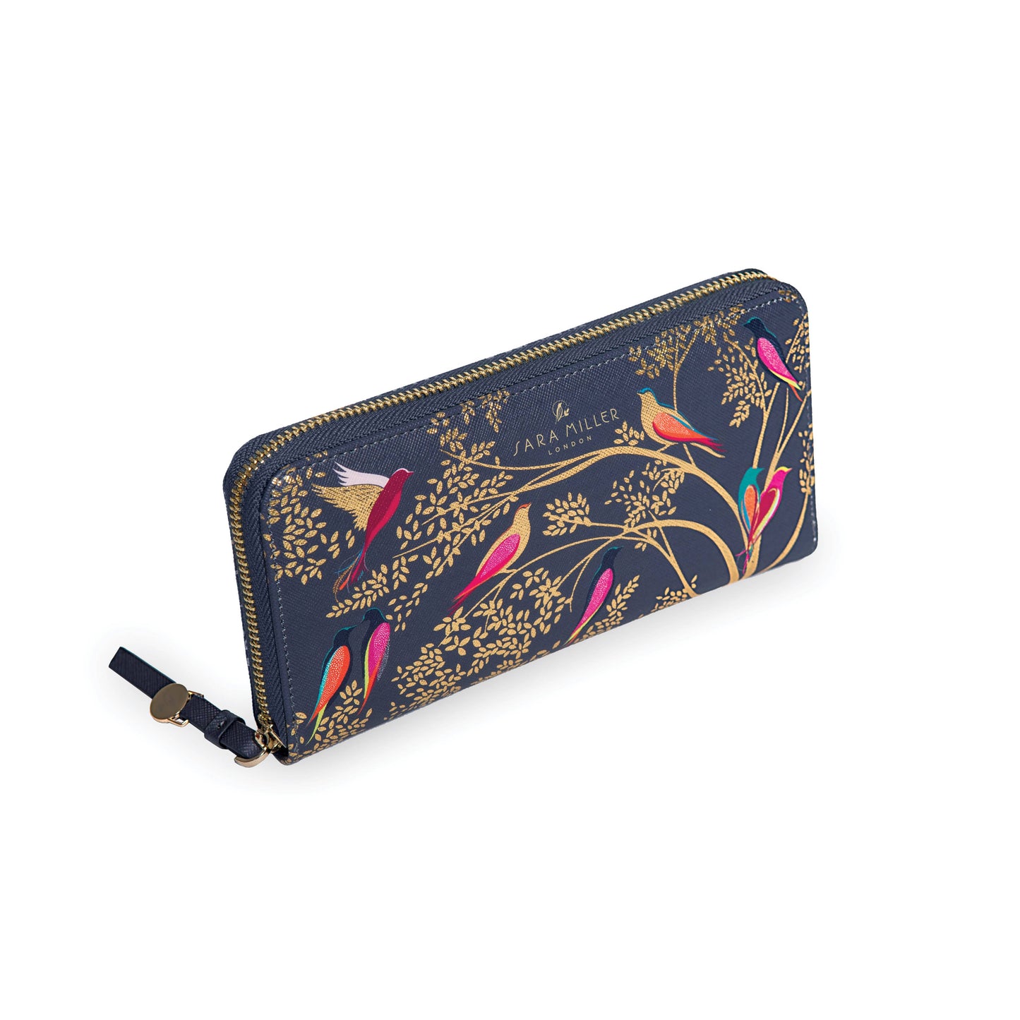 Sara Miller Zip Purse (Large): Black Botanic