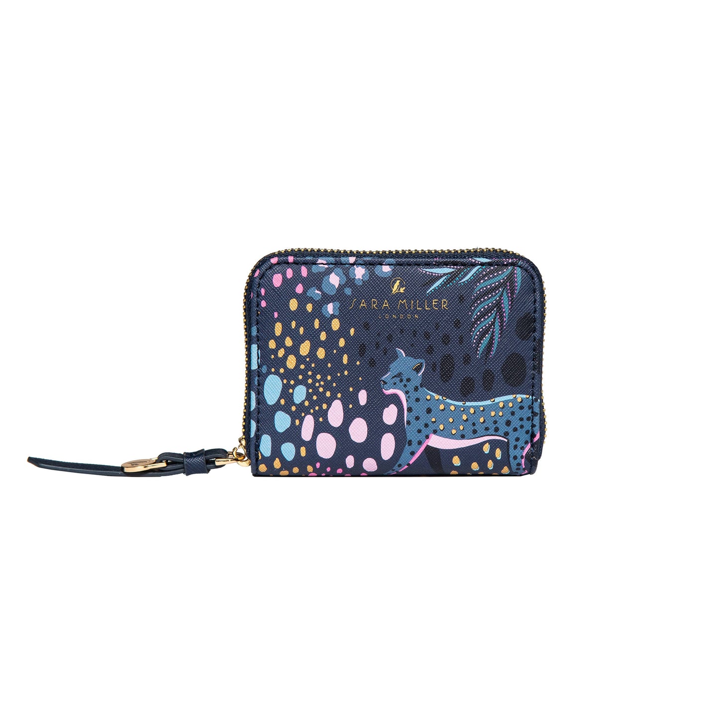 Sara Miller Zip Purse (Large): Black Botanic