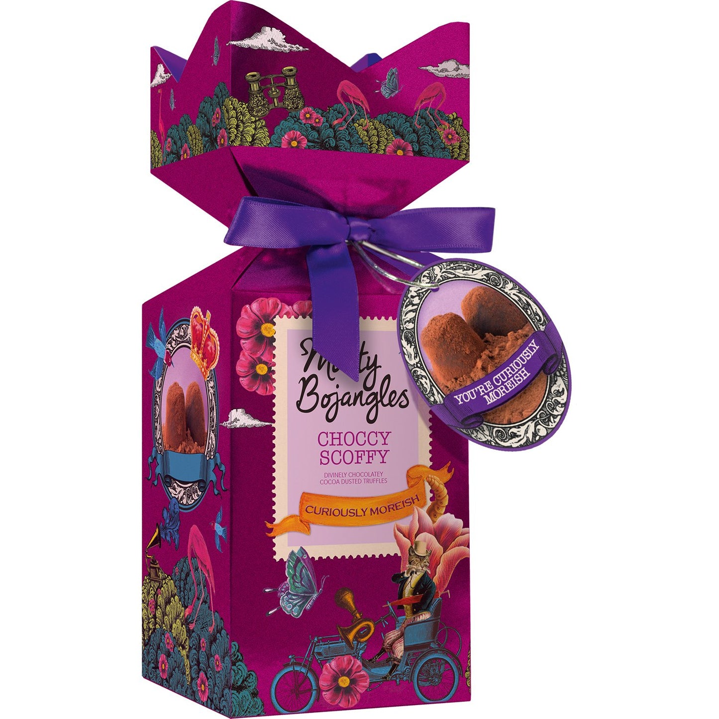 Monty Bojangles Choccy Scoffy Tip Top Carton of Chocolatey Cocoa Dusted Truffles (150g)