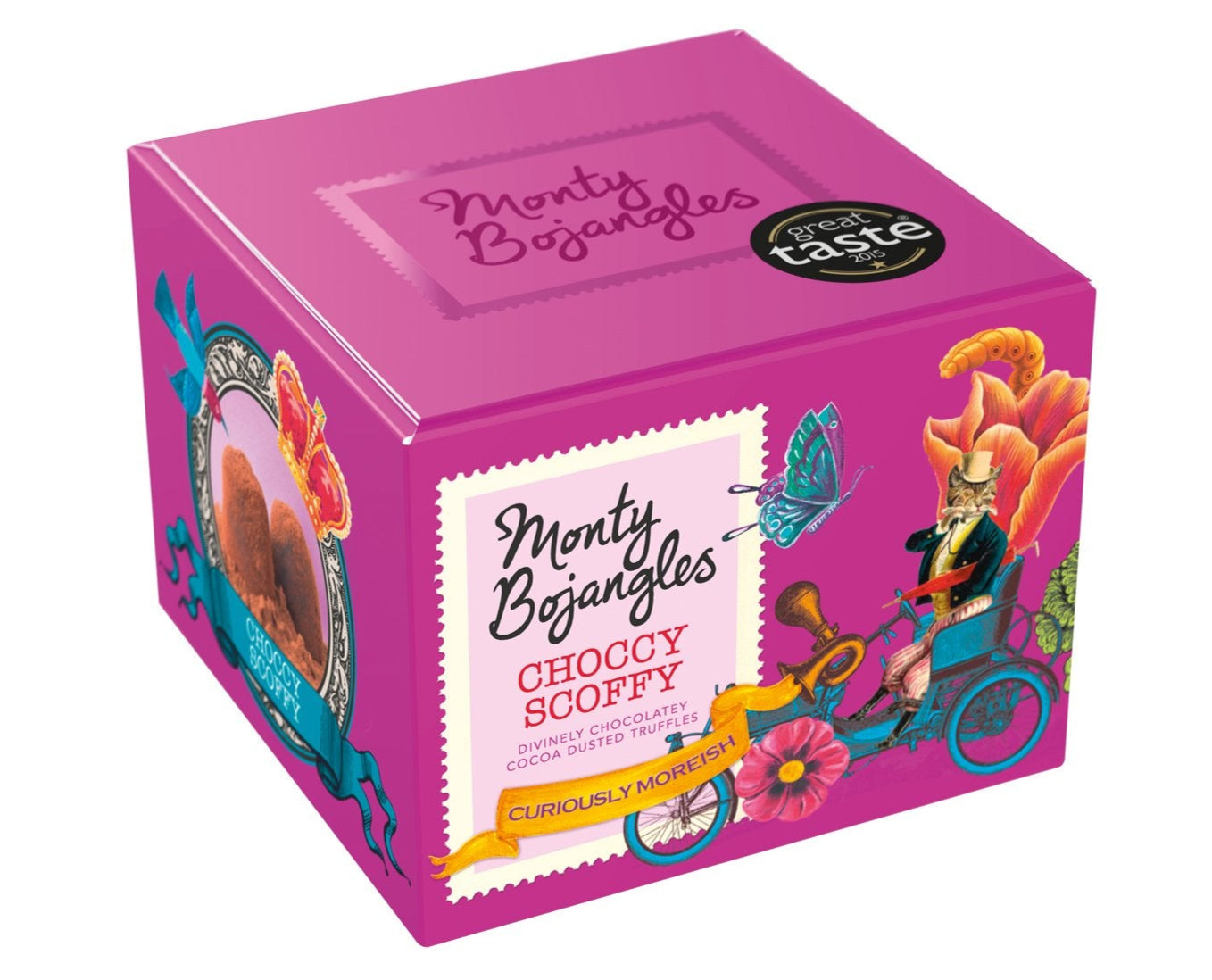 Monty Bojangles Choccy Scoffy Gift Box of chocolatey flavoured Cocoa Dusted Truffles (150g)
