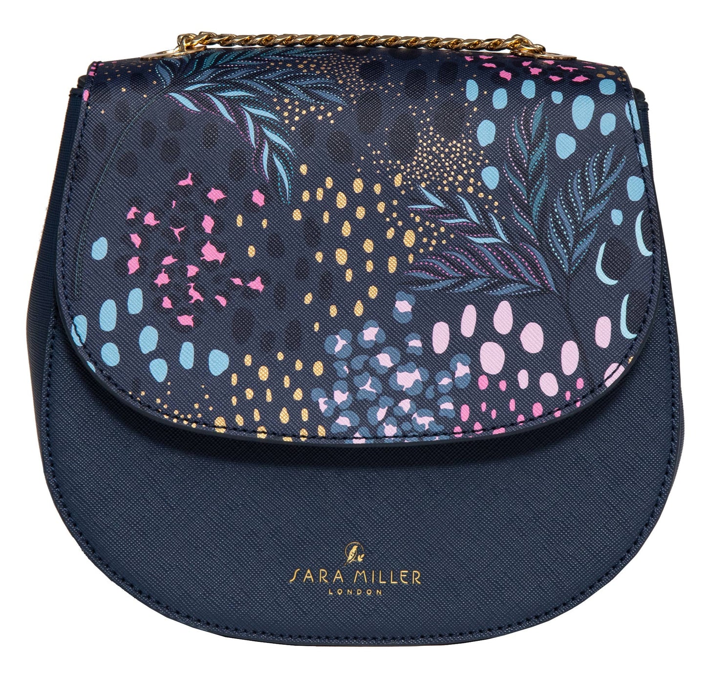 Sara Miller Half Moon Crossbody: Midnight Leopard