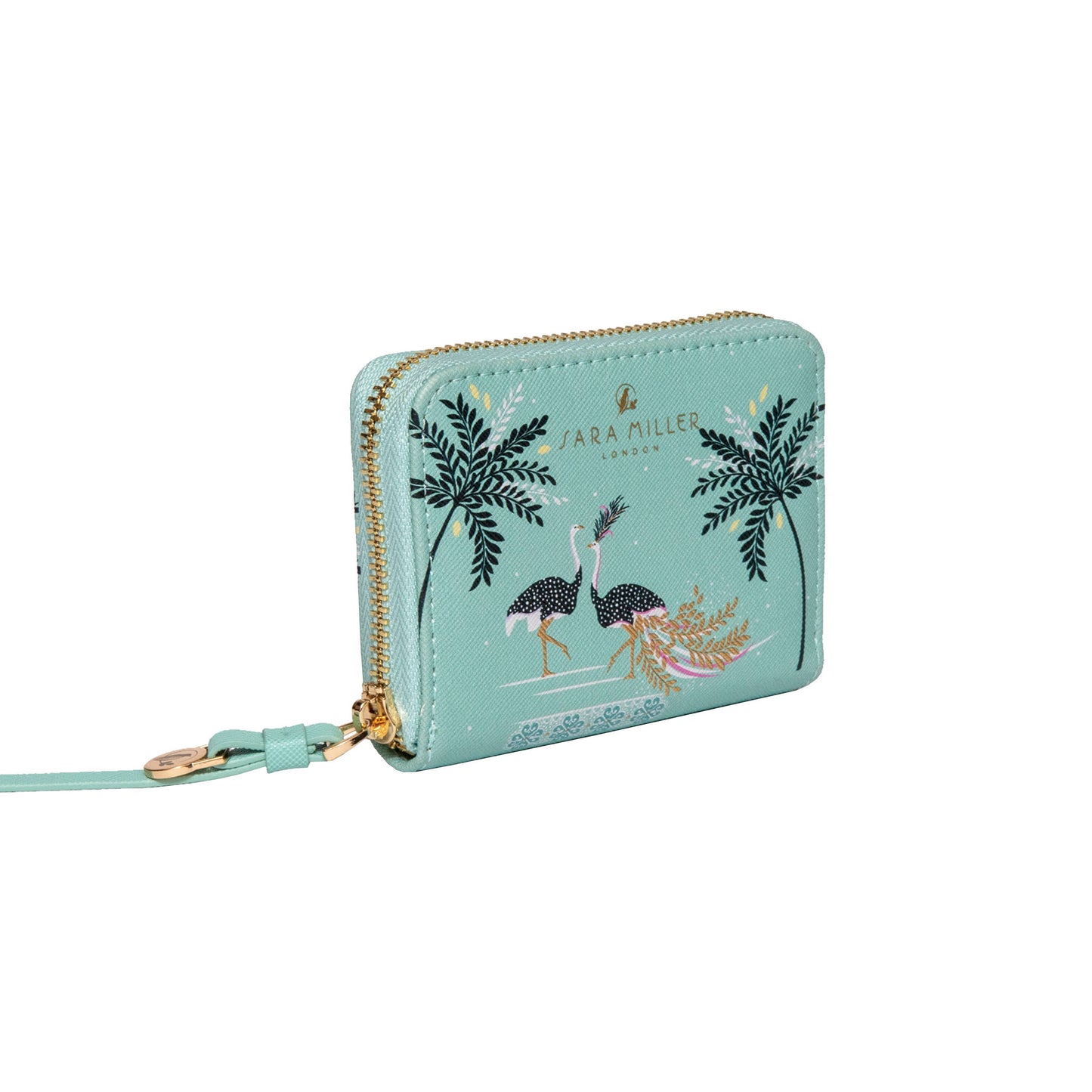 Sara Miller Zip Purse (Large): Black Botanic