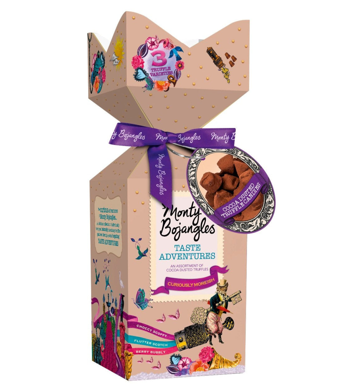 Monty Bojangles Taste Adventures Tip Top Carton of Assorted Cocoa Dusted Truffles (130g)
