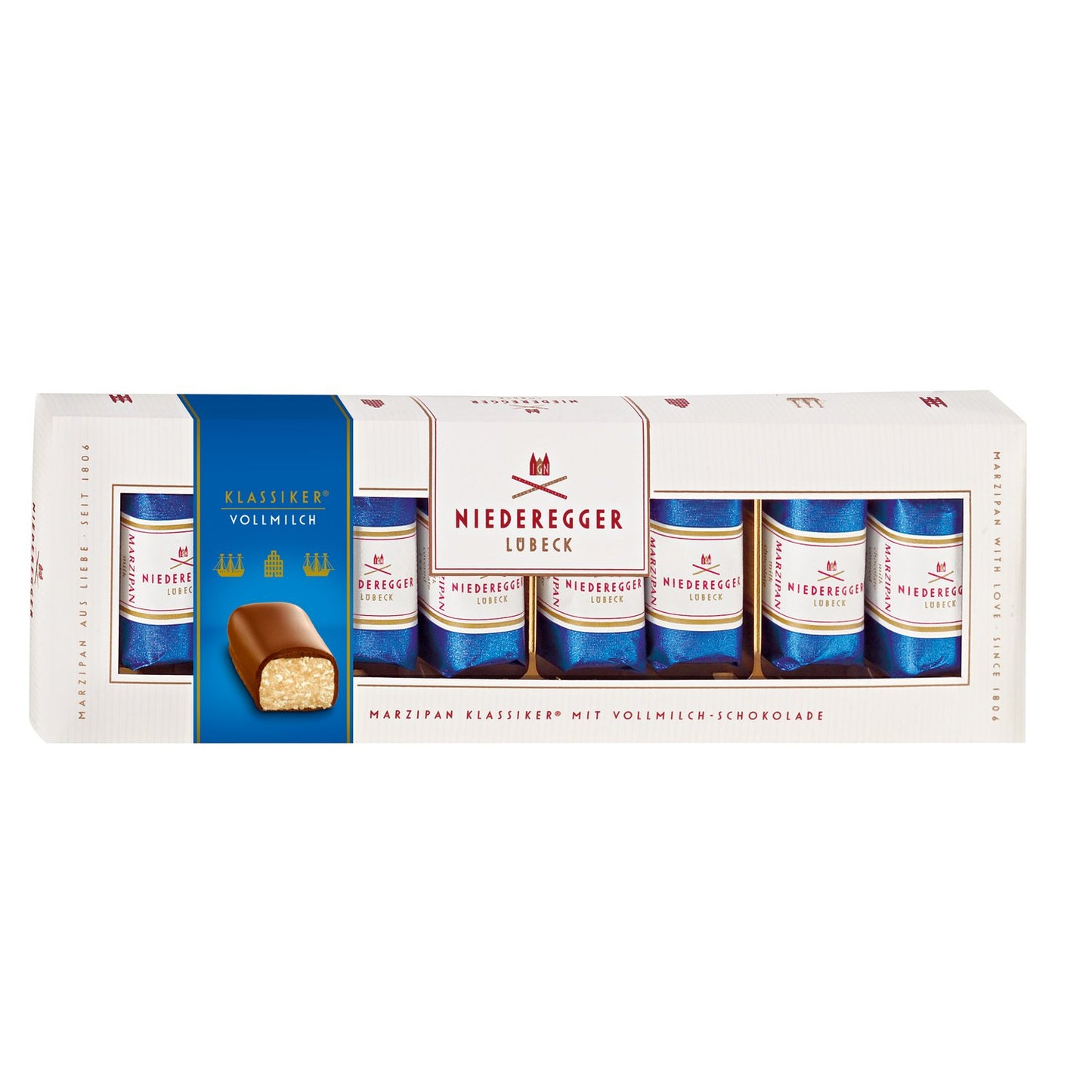 Niederegger Milk Chocolate Covered Marzipan Mini Loaves in Gift Box (100g)