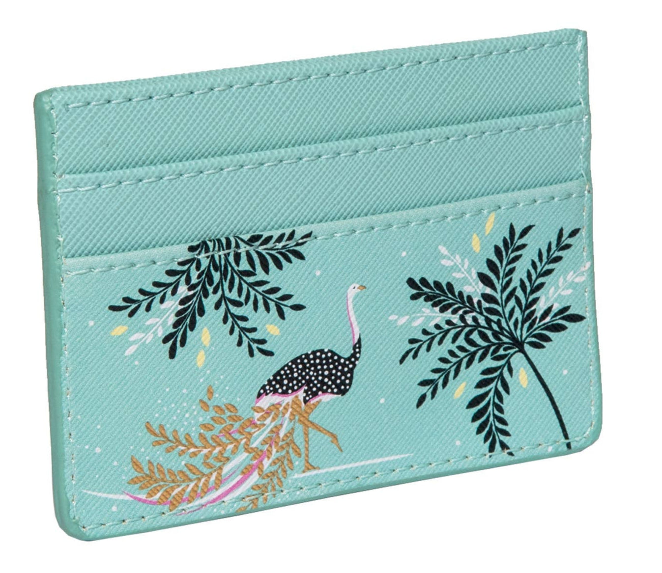 Sara Miller Credit Card Holder: Ostrich Mint