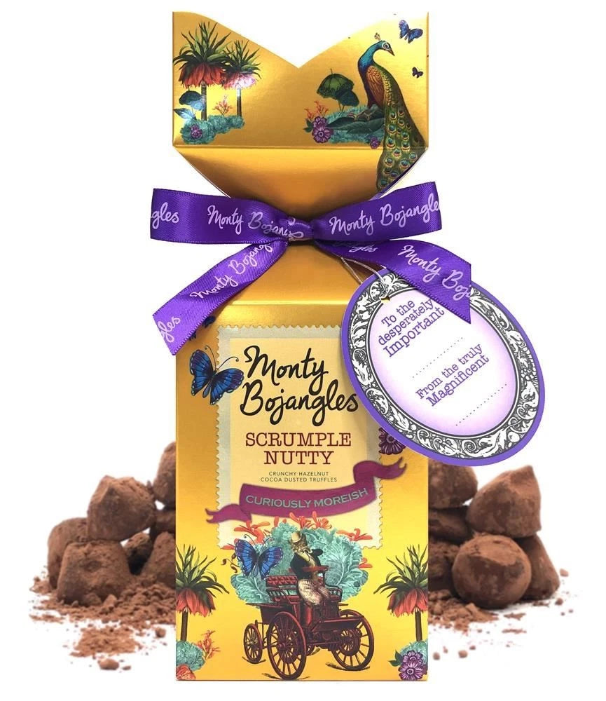 Monty Bojangles Scrumple Nutty Tip Top Carton of Chocolatey Cocoa Dusted Truffles (150g)