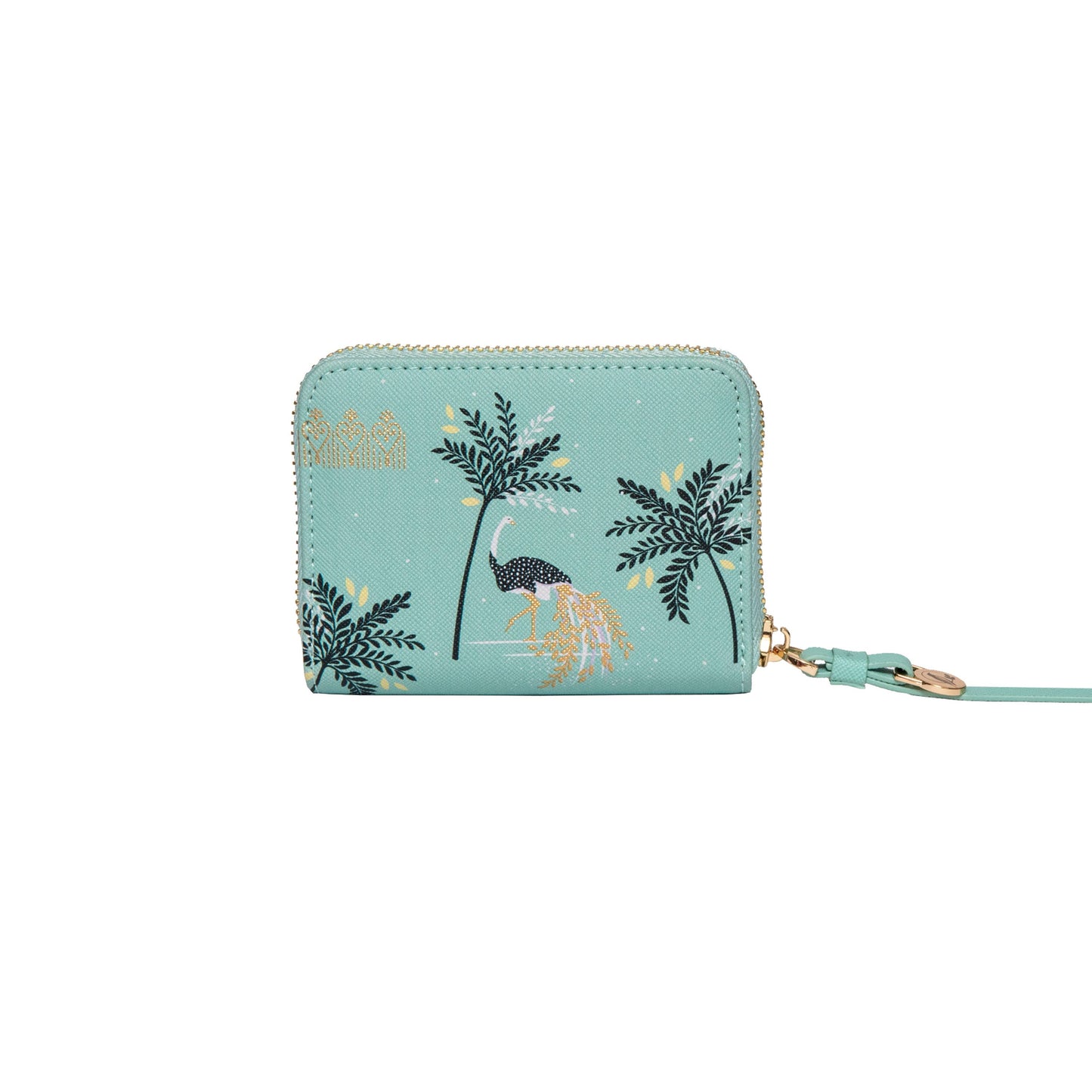 Sara Miller Zip Purse (Large): Ostrich Mint