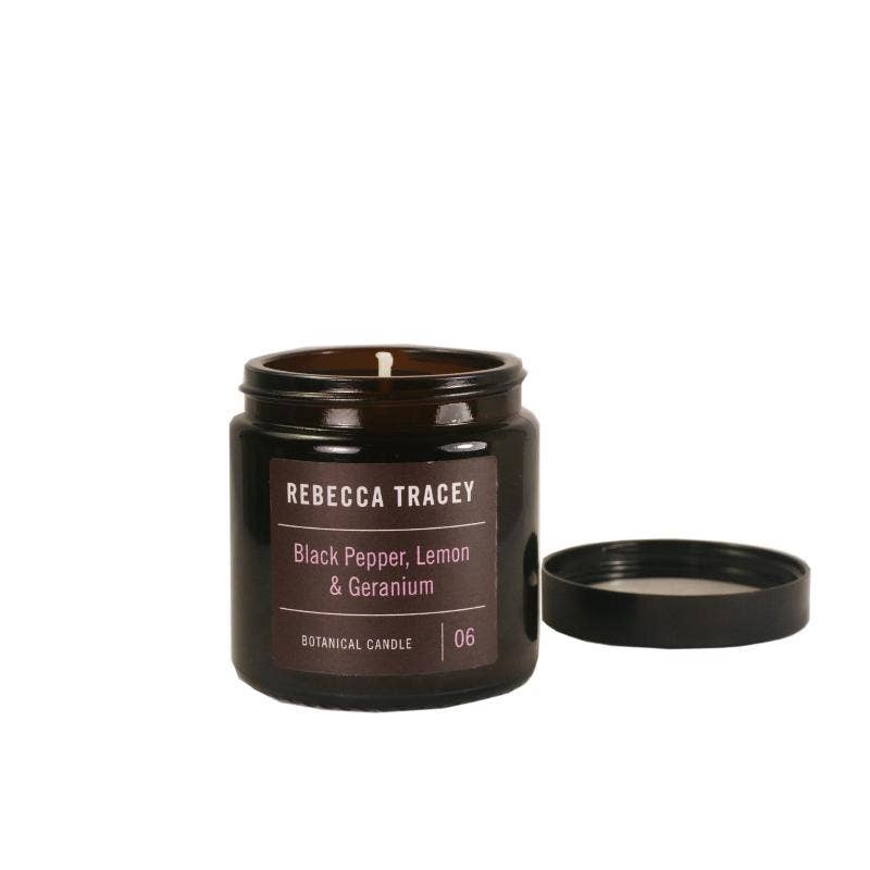Rebecca Tracey Black Pepper, Lemon & Geranium Travel Candle
