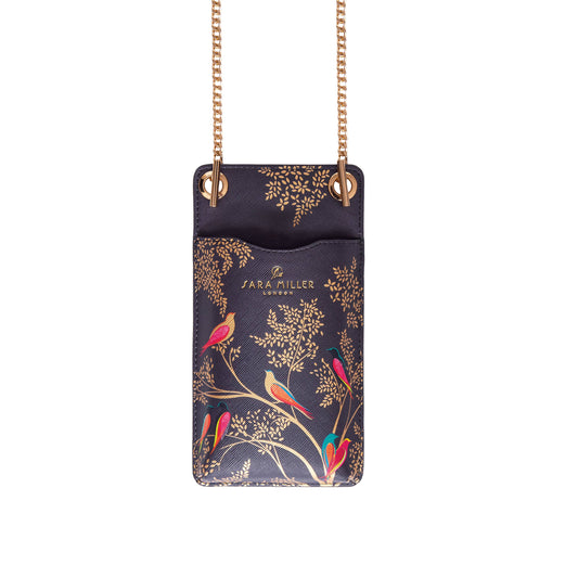 Sara Miller Phone Pouch: Smokey Blue Birds