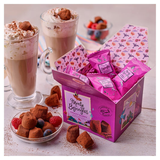 Monty Bojangles Choccy Scoffy Gift Box of chocolatey flavoured Cocoa Dusted Truffles (150g)