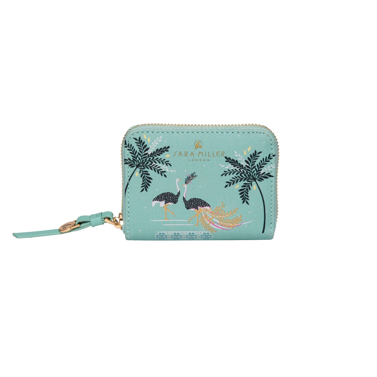 Sara Miller Zip Purse (Large): Ostrich Mint