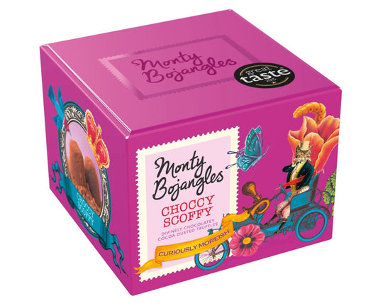 Monty Bojangles Choccy Scoffy Gift Box of chocolatey flavoured Cocoa Dusted Truffles (150g)