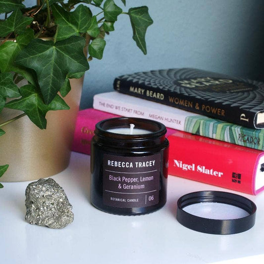 Rebecca Tracey Black Pepper, Lemon & Geranium Travel Candle